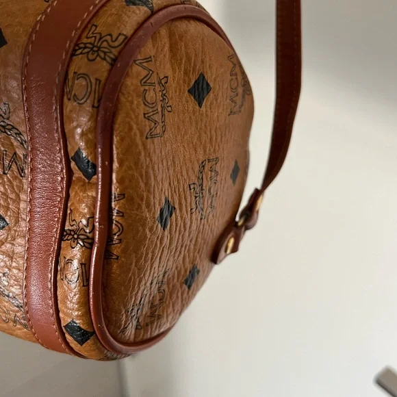 MCM vintage Cognac Monogram Cylinder Bag - Picture 6 of 14